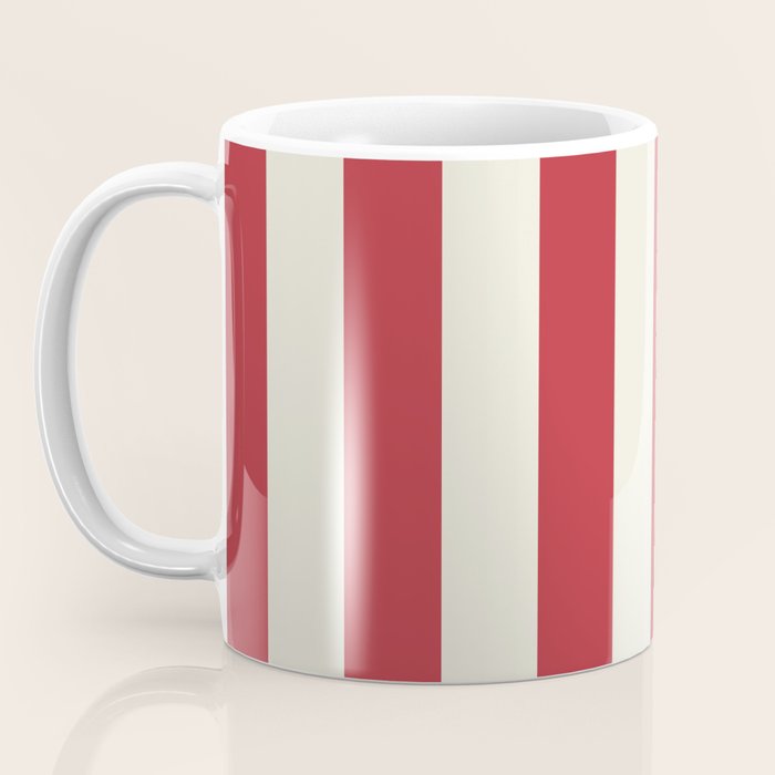 Duo I - Red and Cream Stripes Coffee Mug Gallery Image 3