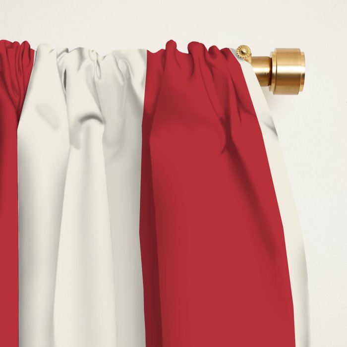 Duo I - Red and Cream Stripes Window Curtain Gallery Image 2