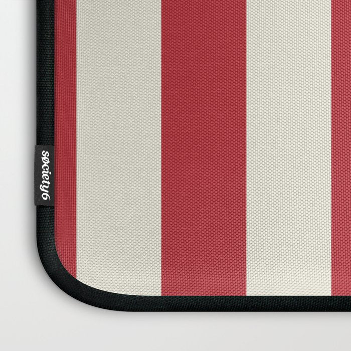 Duo I - Red and Cream Stripes Laptop Sleeve Gallery Image 3