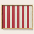 Duo I - Red and Cream Stripes Serving Tray Gallery Image 1