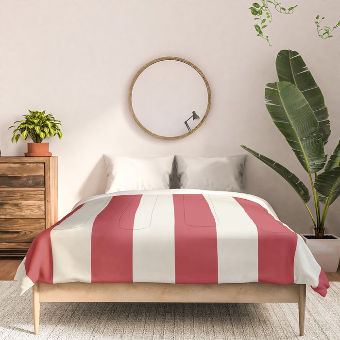 Duo I - Red and Cream Stripes Comforter Gallery Image 3