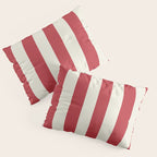 Duo I - Red and Cream Stripes Pillow Sham Gallery Image 3