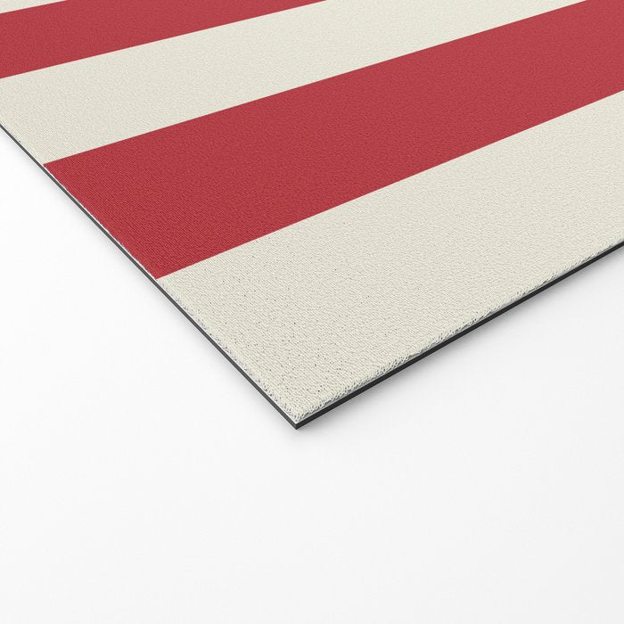 Duo I - Red and Cream Stripes Welcome Mat Gallery Image 2