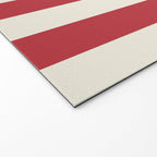 Duo I - Red and Cream Stripes Welcome Mat Gallery Image 2