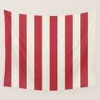 Duo I - Red and Cream Stripes Wall Tapestry Gallery Image 4