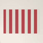 Duo I - Red and Cream Stripes Welcome Mat Gallery Image 1