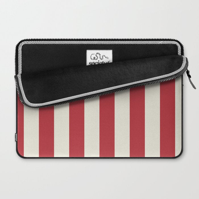 Duo I - Red and Cream Stripes Laptop Sleeve Gallery Image 2