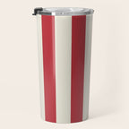Duo I - Red and Cream Stripes Travel Mug Gallery Image 3