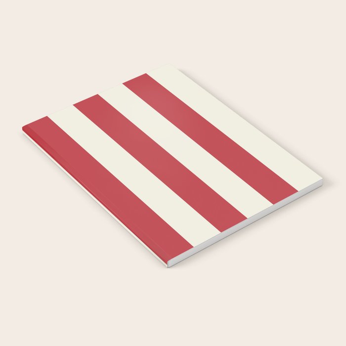 Duo I - Red And Cream Stripes Notebook