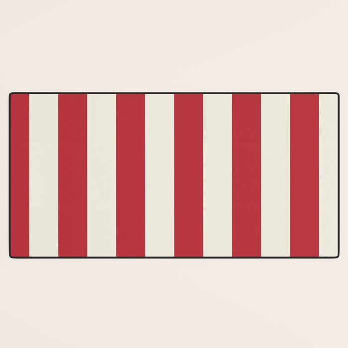Duo I - Red and Cream Stripes Desk Mat Gallery Image 3