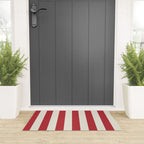 Duo I - Red and Cream Stripes Welcome Mat Gallery Image 3