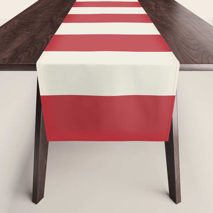 Duo I - Red and Cream Stripes Table Runner Gallery Image 1