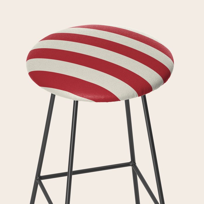 Duo I - Red and Cream Stripes Stool Gallery Image 2