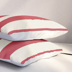 Duo I - Red and Cream Stripes Pillow Sham Gallery Image 3