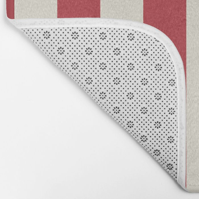 Duo I - Red and Cream Stripes Bath Mat Gallery Image 2
