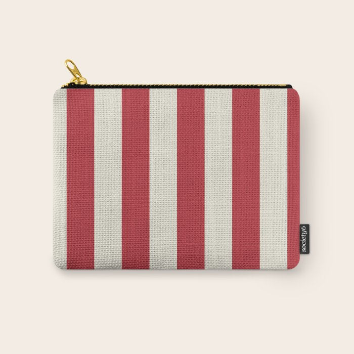 Duo I - Red and Cream Stripes Carry All Pouch Gallery Image 1