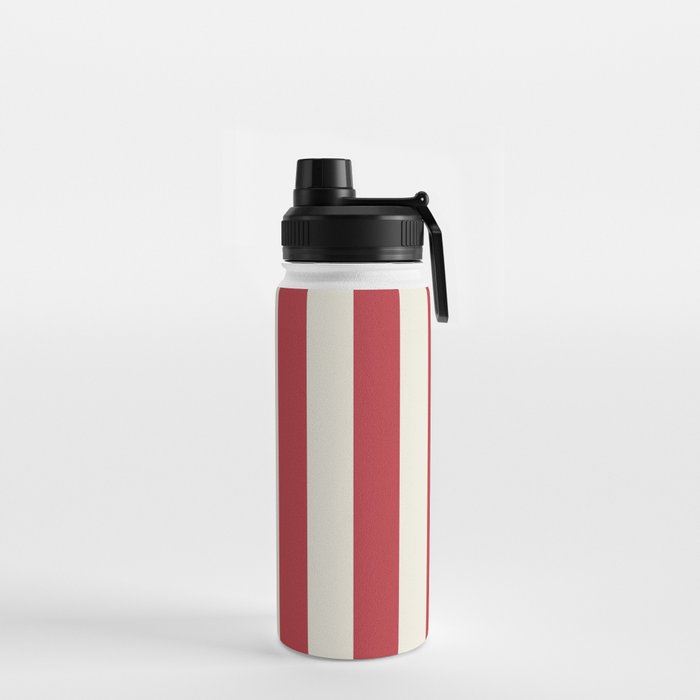 Duo I - Red and Cream Stripes Water Bottle Gallery Image 2