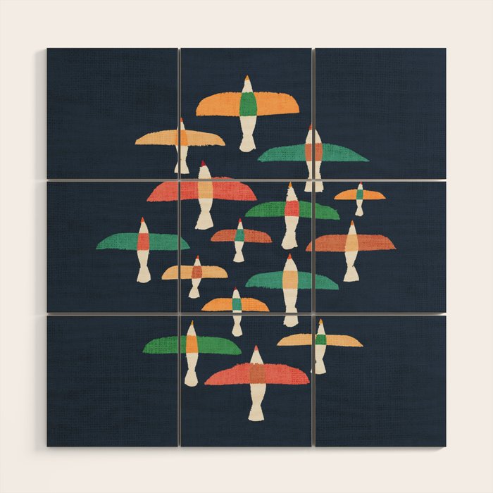 Vintage seagull Wood Wall Art Gallery Image 1