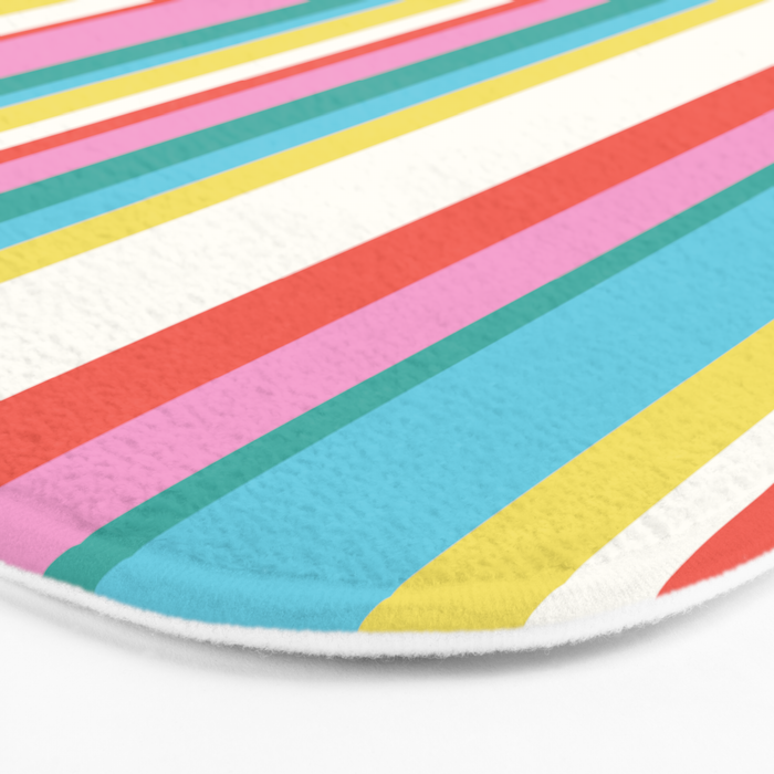 Classic Stripes II - 60s Candy Rainbow Bath Mat Gallery Image 3