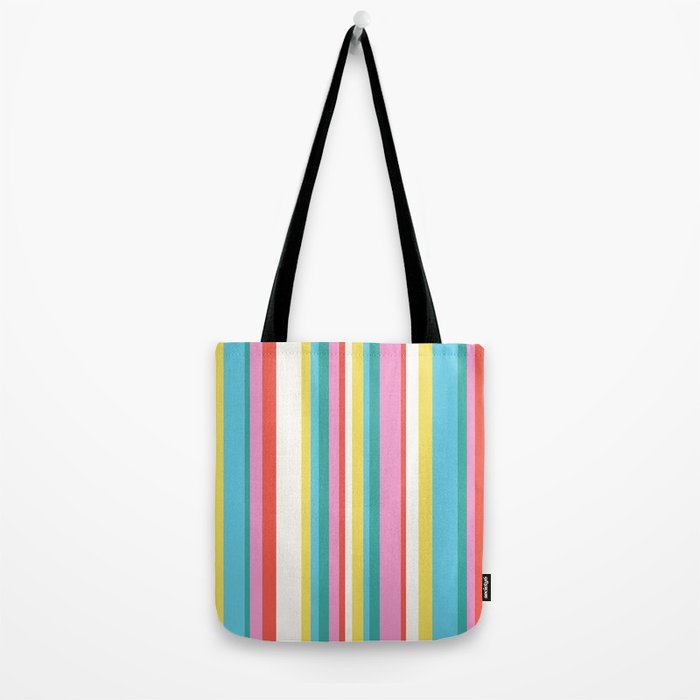 Classic Stripes II - 60s Candy Rainbow Tote Bag Gallery Image 2