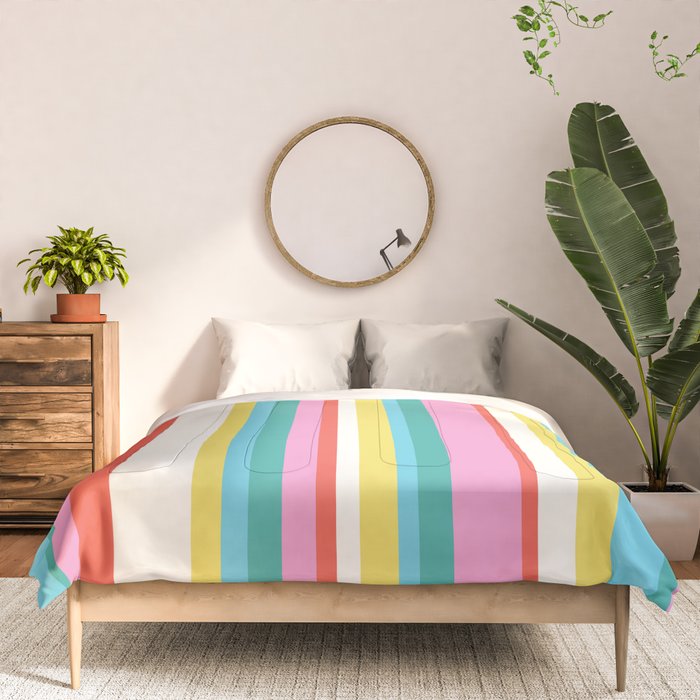 Classic Stripes II - 60s Candy Rainbow Comforter Gallery Image 3