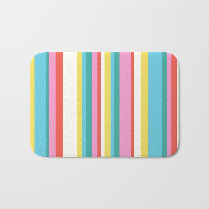 Classic Stripes II - 60s Candy Rainbow Bath Mat Gallery Image 1