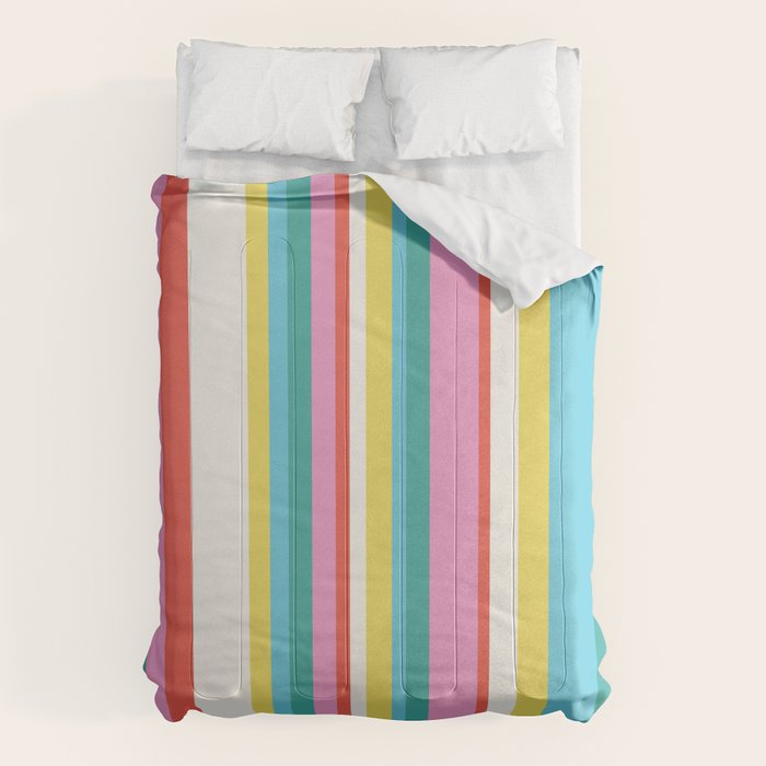 Classic Stripes II - 60s Candy Rainbow Comforter Gallery Image 1