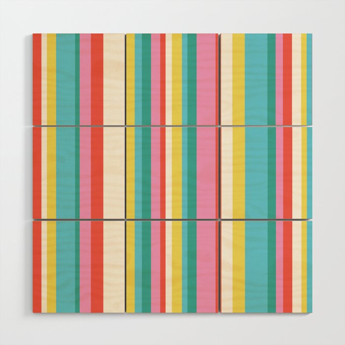 Classic Stripes II - 60s Candy Rainbow Wood Wall Art Gallery Image 1