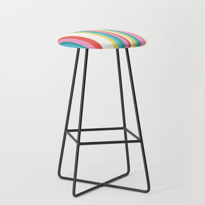 Classic Stripes II - 60s Candy Rainbow Stool Gallery Image 1