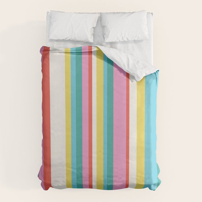Classic Stripes II - 60s Candy Rainbow Duvet Cover Gallery Image 1