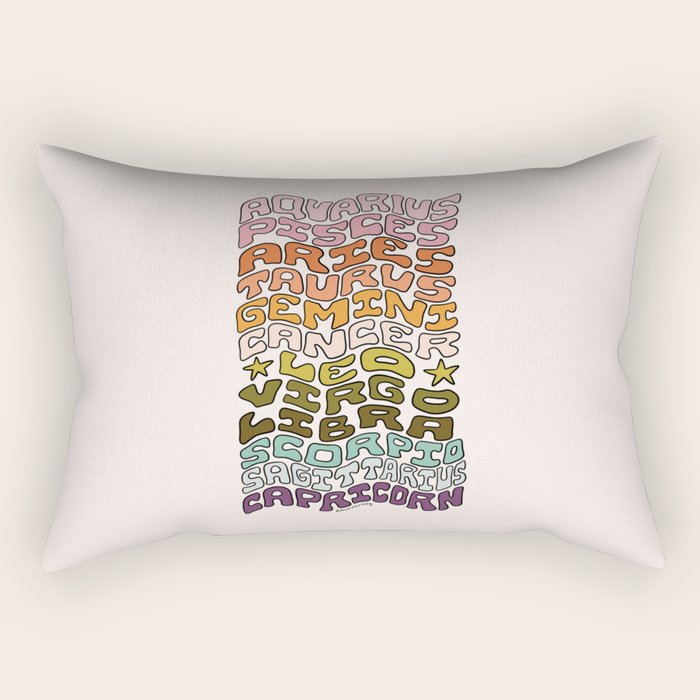 Zodiac Sign List Rectangular Pillow Gallery Image 1