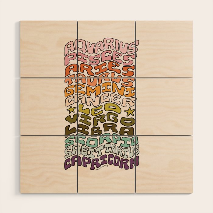 Zodiac Sign List Wood Wall Art Gallery Image 1