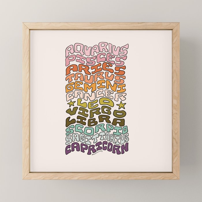 Zodiac Sign List Mini Art Print Gallery Image 1