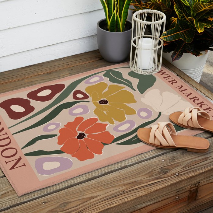 flower market london  Outdoor Rug Gallery Image 2