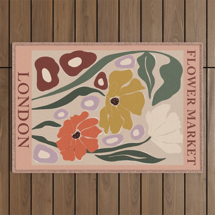 flower market london  Outdoor Rug Gallery Image 1