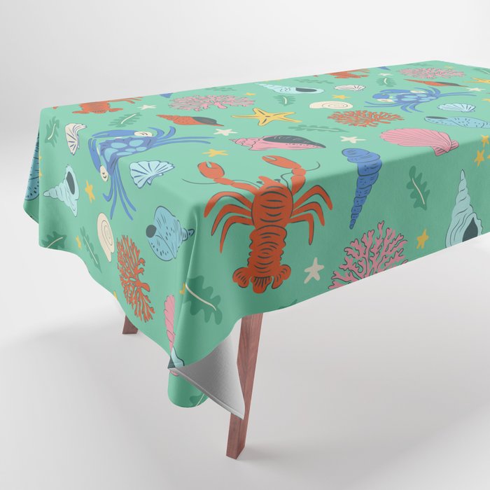 Crustaceans Seashells Tablecloth Gallery Image 1