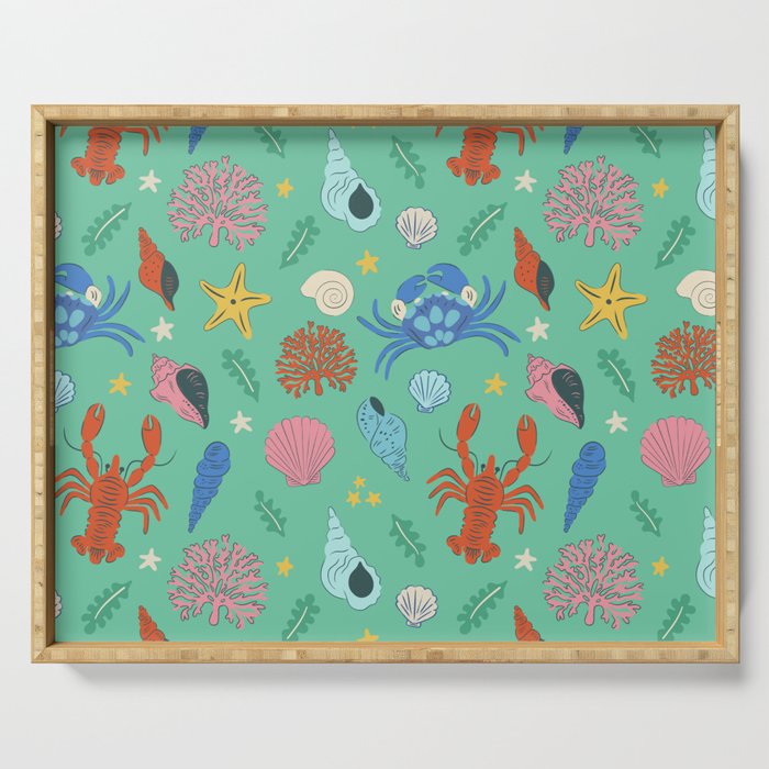 Crustaceans Seashells Serving Tray Gallery Image 1