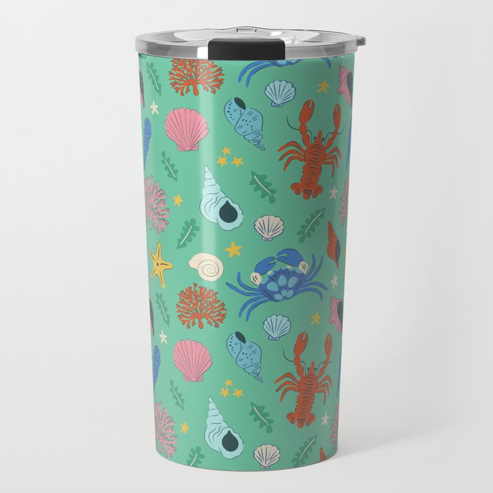 Crustaceans Seashells Travel Mug Gallery Image 1