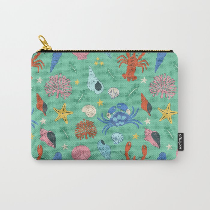 Crustaceans Seashells Carry All Pouch Gallery Image 1