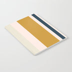 Blush Pink, Navy Blue, Mustard Yellow Big Stripes Pattern Notebook Gallery Image 2