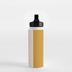 Blush Pink, Navy Blue, Mustard Yellow Big Stripes Pattern Water Bottle Gallery Image 2