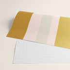 Blush Pink, Navy Blue, Mustard Yellow Big Stripes Pattern Wrapping Paper Gallery Image 2