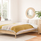 Blush Pink, Navy Blue, Mustard Yellow Big Stripes Pattern Duvet Cover Gallery Image 2