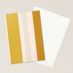 Blush Pink, Navy Blue, Mustard Yellow Big Stripes Pattern Stationery Card Gallery Image 2