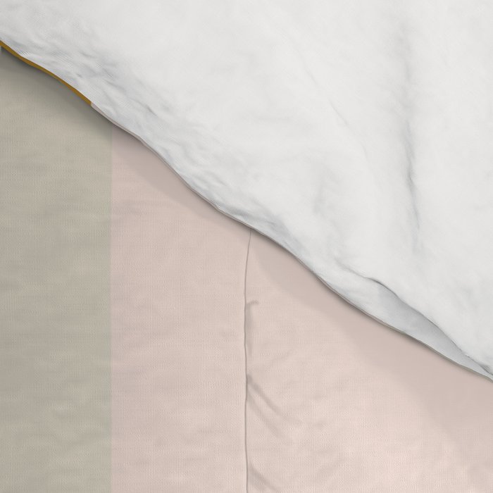 Blush Pink, Navy Blue, Mustard Yellow Big Stripes Pattern Comforter Gallery Image 4