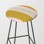 Blush Pink, Navy Blue, Mustard Yellow Big Stripes Pattern Stool Gallery Image 2