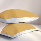 Blush Pink, Navy Blue, Mustard Yellow Big Stripes Pattern Pillow Sham Gallery Image 3