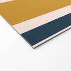 Blush Pink, Navy Blue, Mustard Yellow Big Stripes Pattern Welcome Mat Gallery Image 2