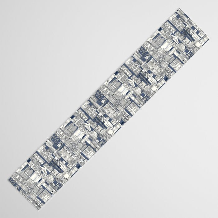 Philadelphia toile blue indigo Table Runner Gallery Image 3