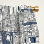 Philadelphia toile blue indigo Window Curtain Gallery Image 2